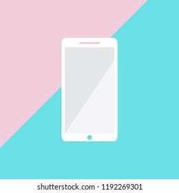 Smartphone mobile modern isolated with blank screen color pastel. Vector illustration