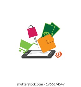 Smartphone mobile payment logo design vector. Mobile payment method illustration