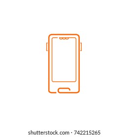 Smartphone, Mobile Phone, Cell Phone Thin Line Vector Icon. Flat Icon Isolated on the White Background. Vector, Illustration