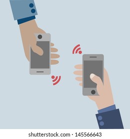 Smartphone. Mobiltelefonkonzept, Vektor.Smartphone in der Hand. Handy in der Hand von Geschäftsleuten. Linke Hand mit Smartphone. Handy mit Touchscreen. Vektorflachdesign.Smartphone.Smartphone.