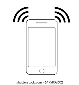 Smartphone, mobile phone smartphone device gadget. telephone icon and signal sign . Vector