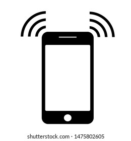 Smartphone, mobile phone smartphone device gadget. telephone icon and signal sign . Vector