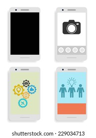 smartphone mobile phone flat icon concept