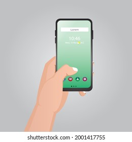 Smartphone ,mobile phone in hand  flat design vector
