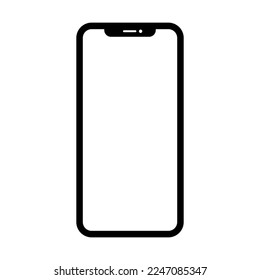 Smartphone, teléfono móvil, ilustración de icono vectorial de teléfono de mano en fondo blanco.