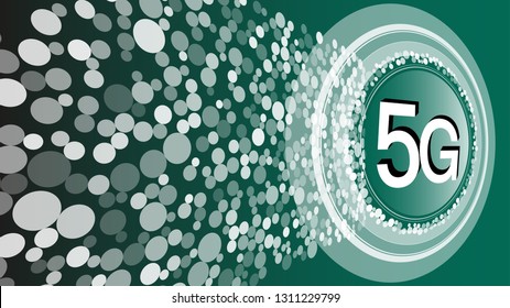 Smartphone mobile phone high data rate 5G network vector icon