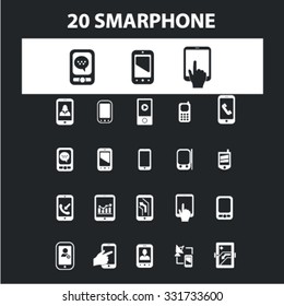 Smartphone, mobile phone icons & signs concept vector set for infographics, website