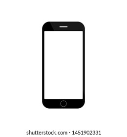 Smartphone, mobile phone, iPhone on white background,Transparent black and white mobile phone. icon-vector