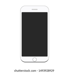 Smartphone, mobile phone, iPhone on white background,Transparent black and white mobile phone. icon-vector