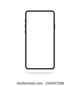 Smartphone, Mobile Phone, IPhone On White Background,Transparent Black And White Mobile Phone. Icon-vector