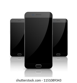 Smartphone, mobile phone isolated. Blank screen mobile vector. Cellphone communication technology.