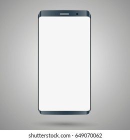 Smartphone, mobile phone isolated with blank screen