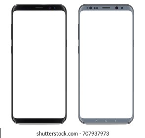 Smartphone, mobile phone isolated with blank screen