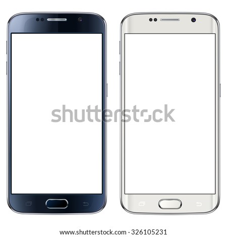 Smartphone, mobile phone isolated with blank screen