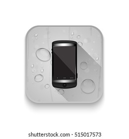 Smartphone, mobile phone With long shadow over app button