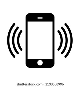 Smartphone or mobile phone ringing vector icon