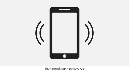 Smartphone / mobile phone ringing or vibrating. Filled vector icon.