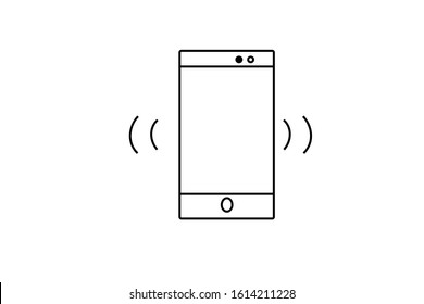 Smartphone / mobile phone ringing or vibrating flat vector icon for apps and websites