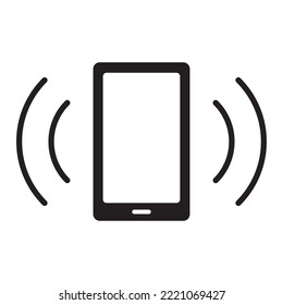 Smartphone, mobile phone ringing or vibrating flat icon for apps and websites. Vector illustration isolated on white background