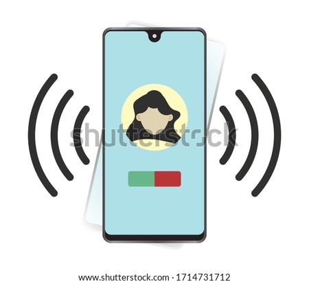 Smartphone or Mobile phone ringing or vibrating vector icons for apps and websites on a transparent background