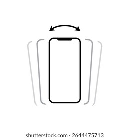 Smartphone, mobile phone shake icon. Cellphone vibrating sign symbol