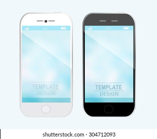 Smartphone, mobile phone  template with blurred unfocused background, elegant, realistic.. Vector illustration.