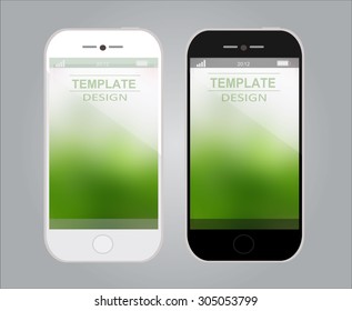 Smartphone, mobile phone  template with blurred unfocused background, elegant, realistic. vector illustration.