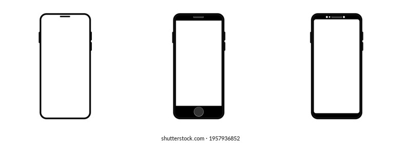 Smartphone. Mobile phone Template. Telephone. Realistic vector illustration of Digital devices. Realistic smartphone mockup isolated on white background. Communication mean, modern gadget model presen