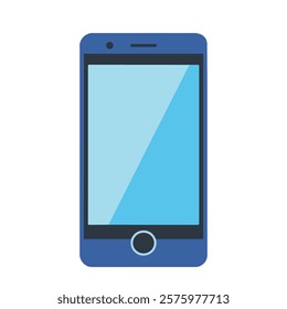 Smartphone and mobile phone vector illustration with a hand phone mobile device in category of electric devices with touchscreen and single button.