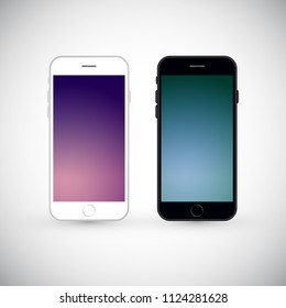 Smartphone, mobile phones isolated, vector illustration.