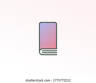 Smartphone mobile reading abstract logo template. Flat web and education business, apps design logotype sign icon. Vector illustration.