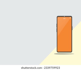 Smartphone mobile screen, smartphone with color background and empty space. Vector illustration