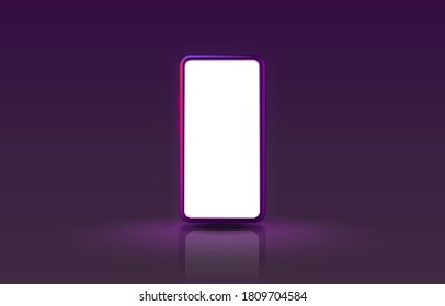 Smartphone mobile screen, technology mobile display light. Vector illustration