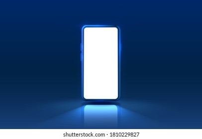 Smartphone mobile screen, technology mobile display light. Vector illustration