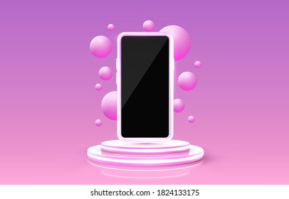 Smartphone mobile screen, technology mobile display light. Vector illustration