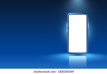 Smartphone-Handy-Bildschirm, Technologie mobile Display-Licht. Vektorgrafik