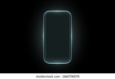 Smartphone mobile screen, technology mobile display light. Vector illustration