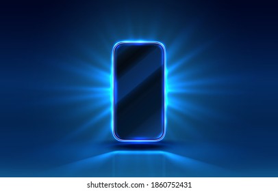 Smartphone mobile screen, technology mobile display light. Vector illustration