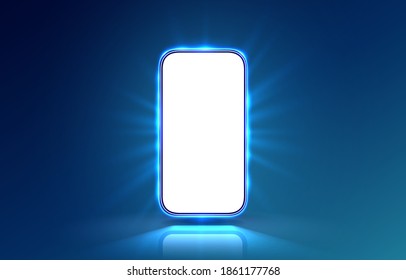 Smartphone mobile screen, technology mobile display light. Vector illustration