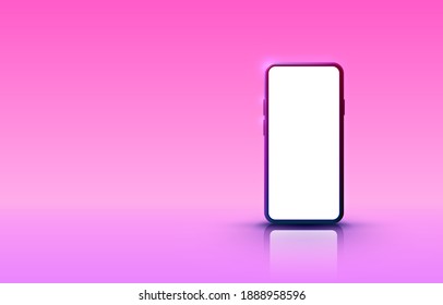 Smartphone mobile screen, technology mobile display light. Vector illustration