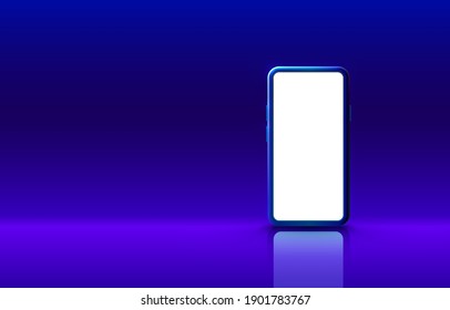 Smartphone mobile screen, technology mobile display light. Vector illustration