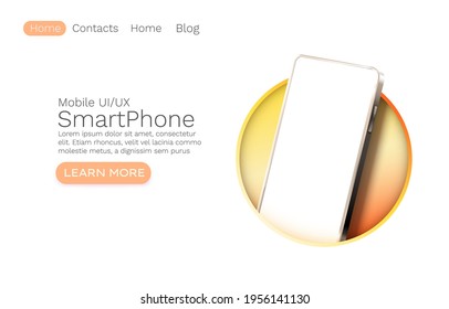 Smartphone mobile screen, technology mobile display light. Vector illustration