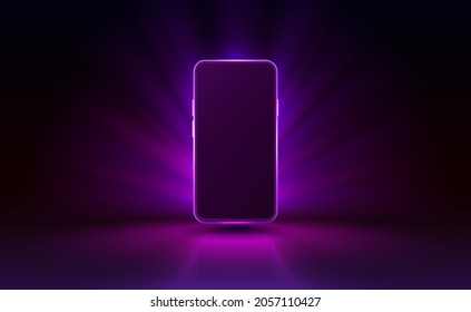 Smartphone mobile screen, technology mobile display light. Vector illustration - Shutterstock ID 2057110427