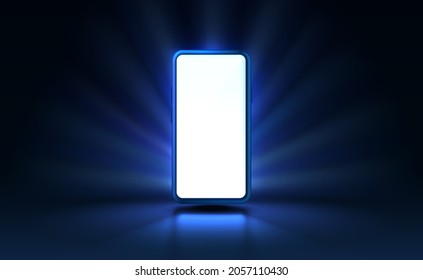 Smartphone mobile screen, technology mobile display light. Vector illustration