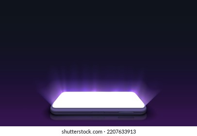 Smartphone mobile screen, technology mobile display light. Vector illustration