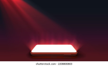 Smartphone mobile screen, technology mobile display light. Vector illustration