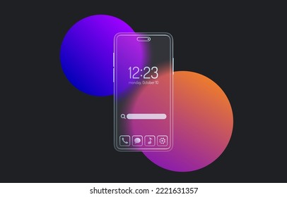 Smartphone mobile screen, technology mobile display light. Vector illustration