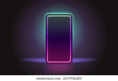 Smartphone mobile screen, technology mobile display light. Vector illustration