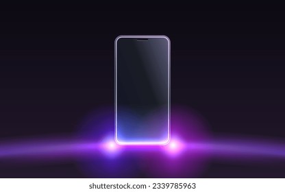 Smartphone mobile screen, technology mobile display light. Vector illustration