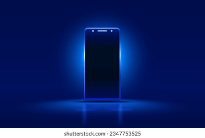 Smartphone mobile screen, technology mobile display light. Vector illustration